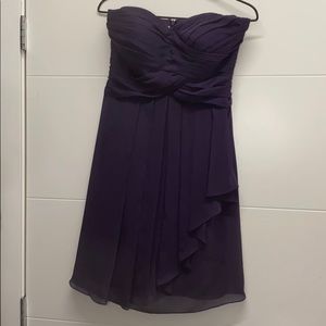 Sweetheart Cut Purple Short Dress Sleeveless